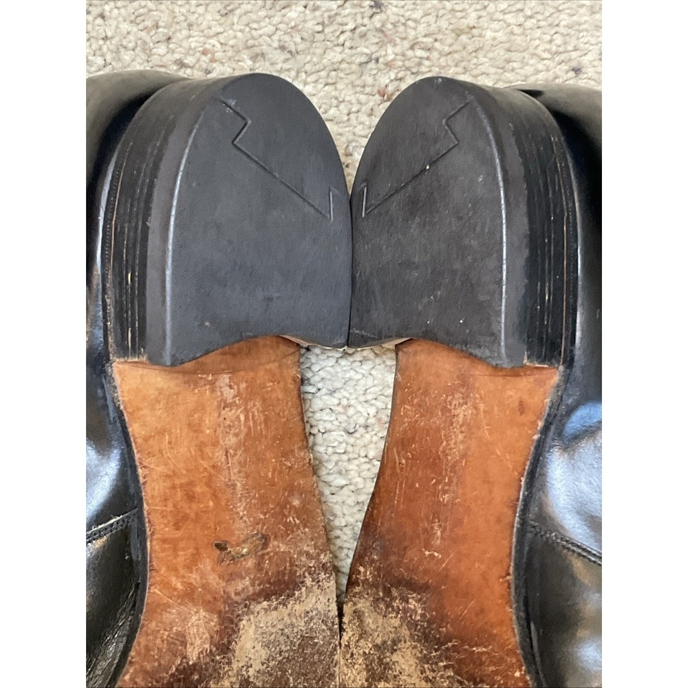 Hitchcock Black Loafer Shoes Style #4436 Size 10.5 5E Wide Smooth Slip On - Picture 7 of 11